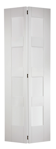 Shaker 4 Light Glazed Bi-Fold White
