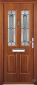 Rockdoor Ultimate - Jacobean Scorpio Glazed Composite Door Set