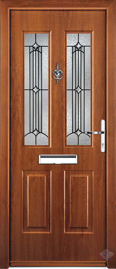 Rockdoor Ultimate - Jacobean Scorpio Glazed Composite Door Set